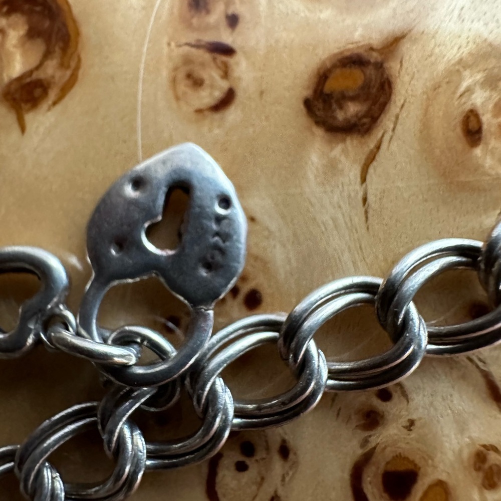 Vintage Solid Sterling Silver Charm Bracelet Diva… - image 7